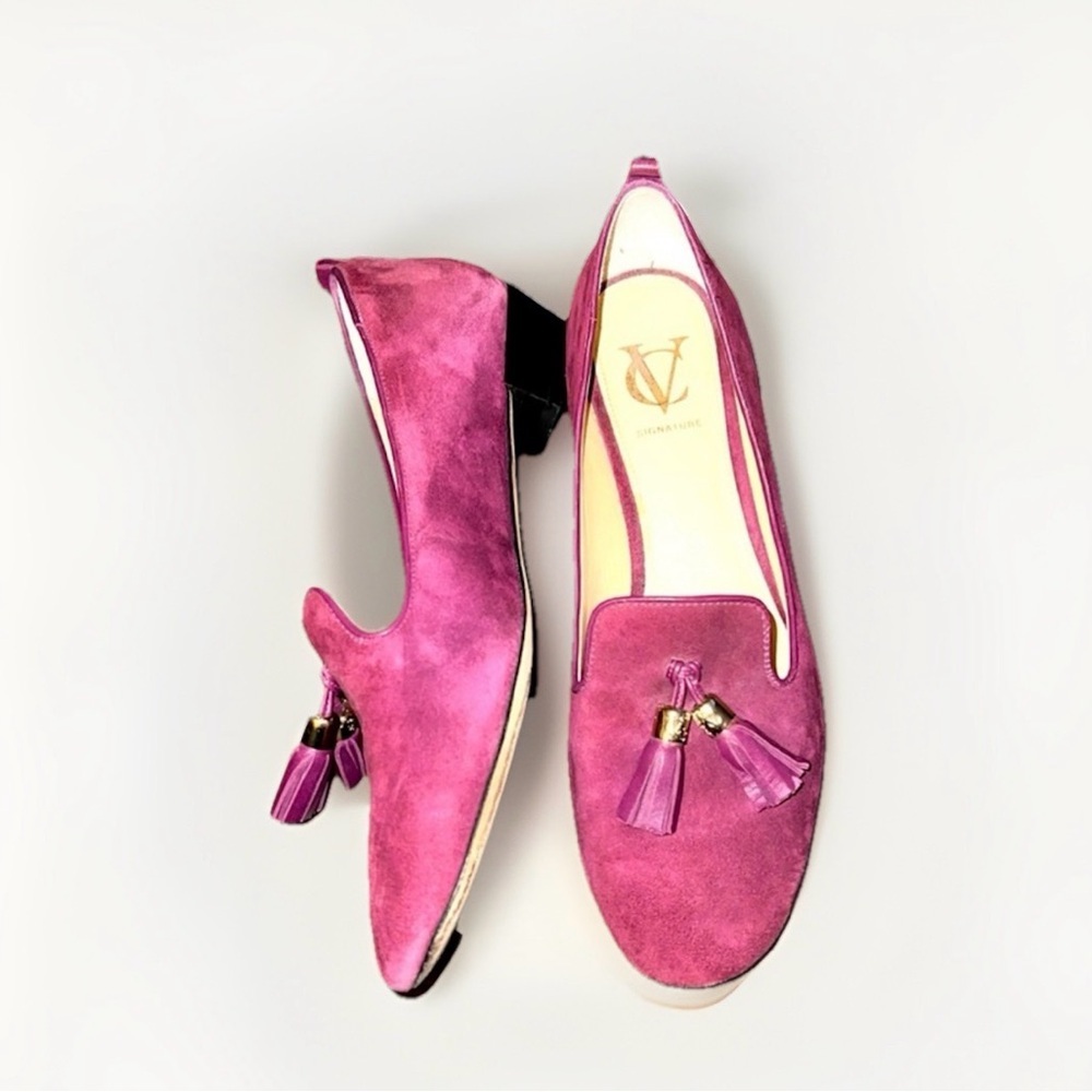 VC Signature Women's Maroon Suede Tassel Loafers